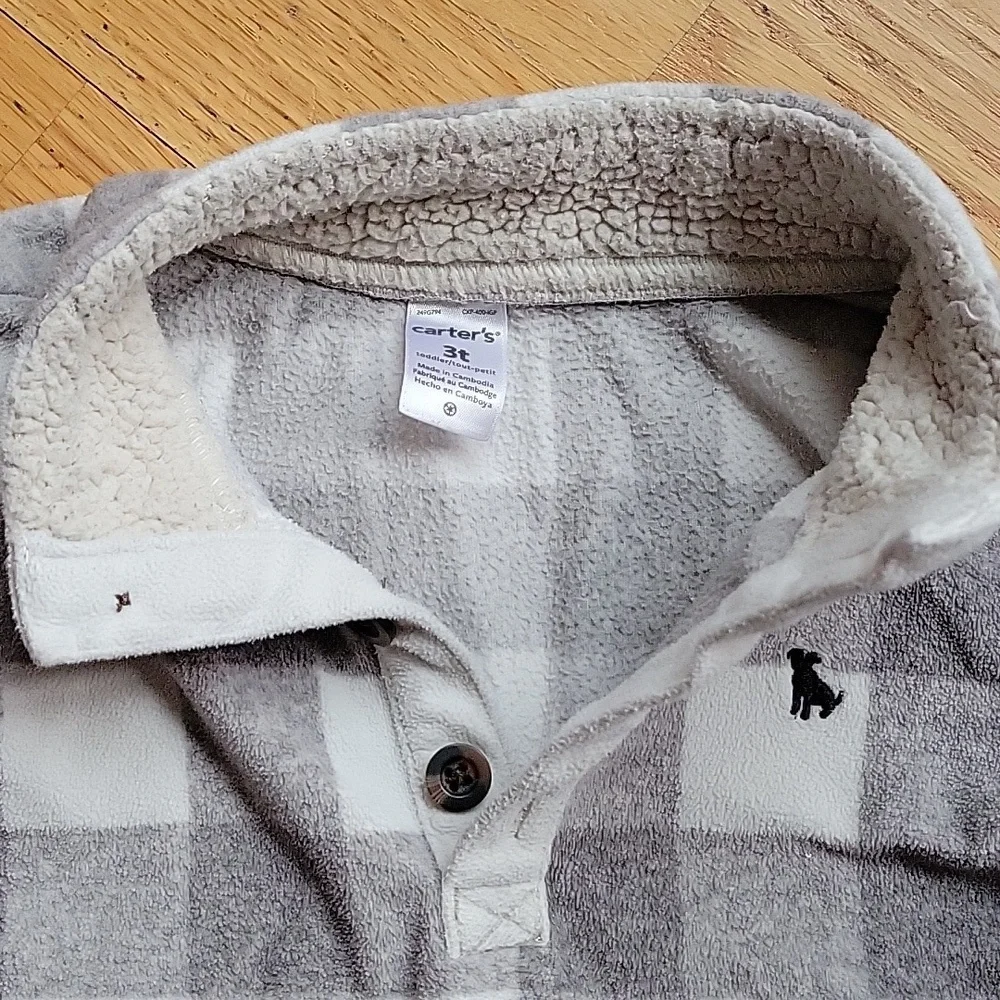 *3/$15* Carter's Size 3T Gray & White Checkered Sweater